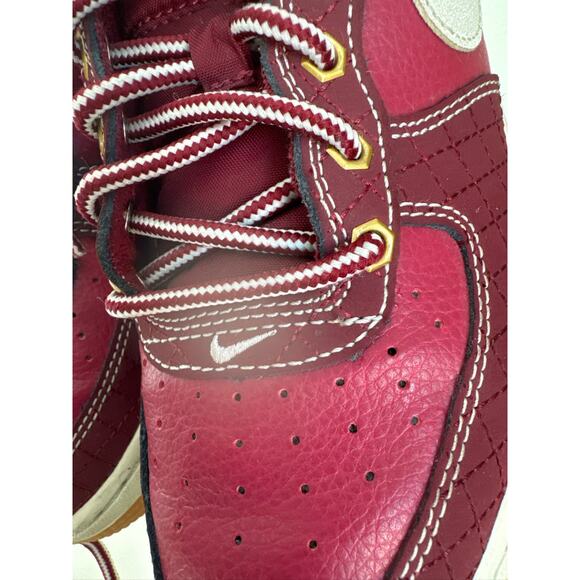 Nike Air Force 1 Low VINTAGE Classic Retro Sneakers in Red/White/Gold - Picture 6 of 7